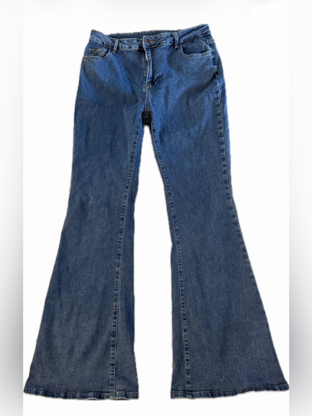 Dark Blue High-Rise Flare Jeans